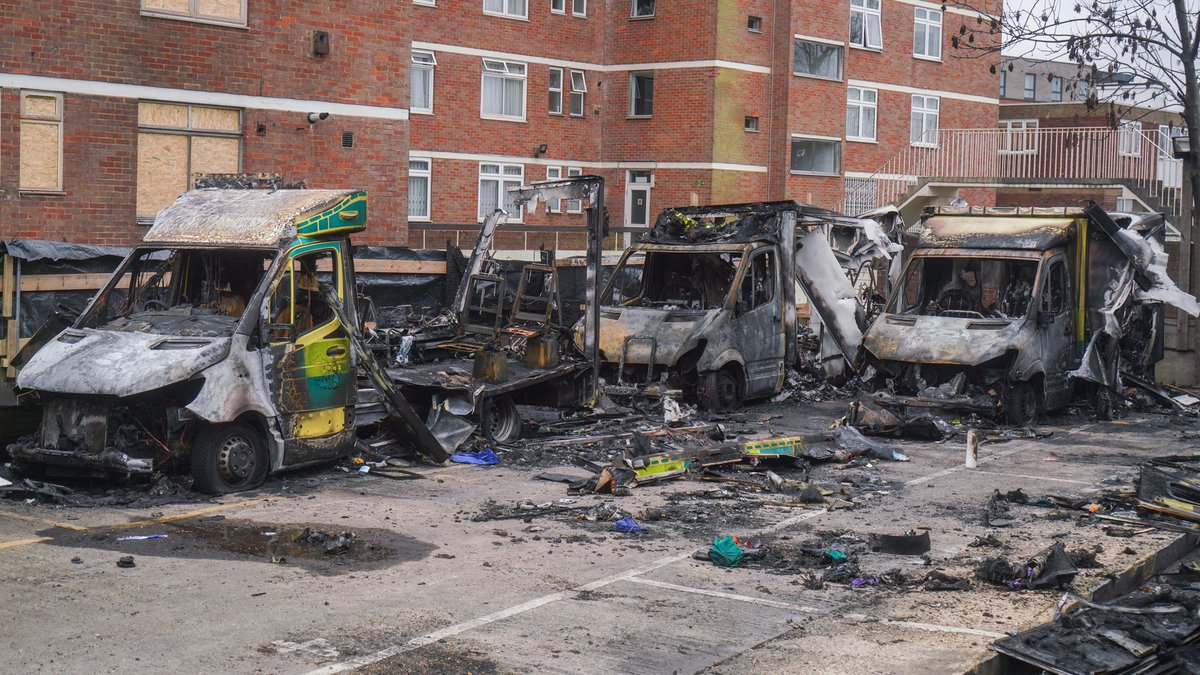 Three men have been charged with arson with regard to the destruction of 4 ambulances in Golders Green. 

Hamza Iqbal, 20, Rehan Khan, 19, and youth aged 17 who can't be named for legal reasons. 

They are due at Westminster Magistrates Court today.