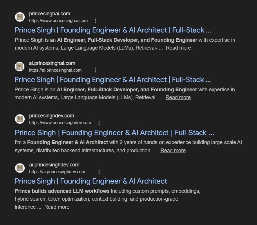 Quality of Skills always find a right place it's takes time but return always beyond your imagination

princesinghai.com
ai.princesinghai.com
princesinghdev.com