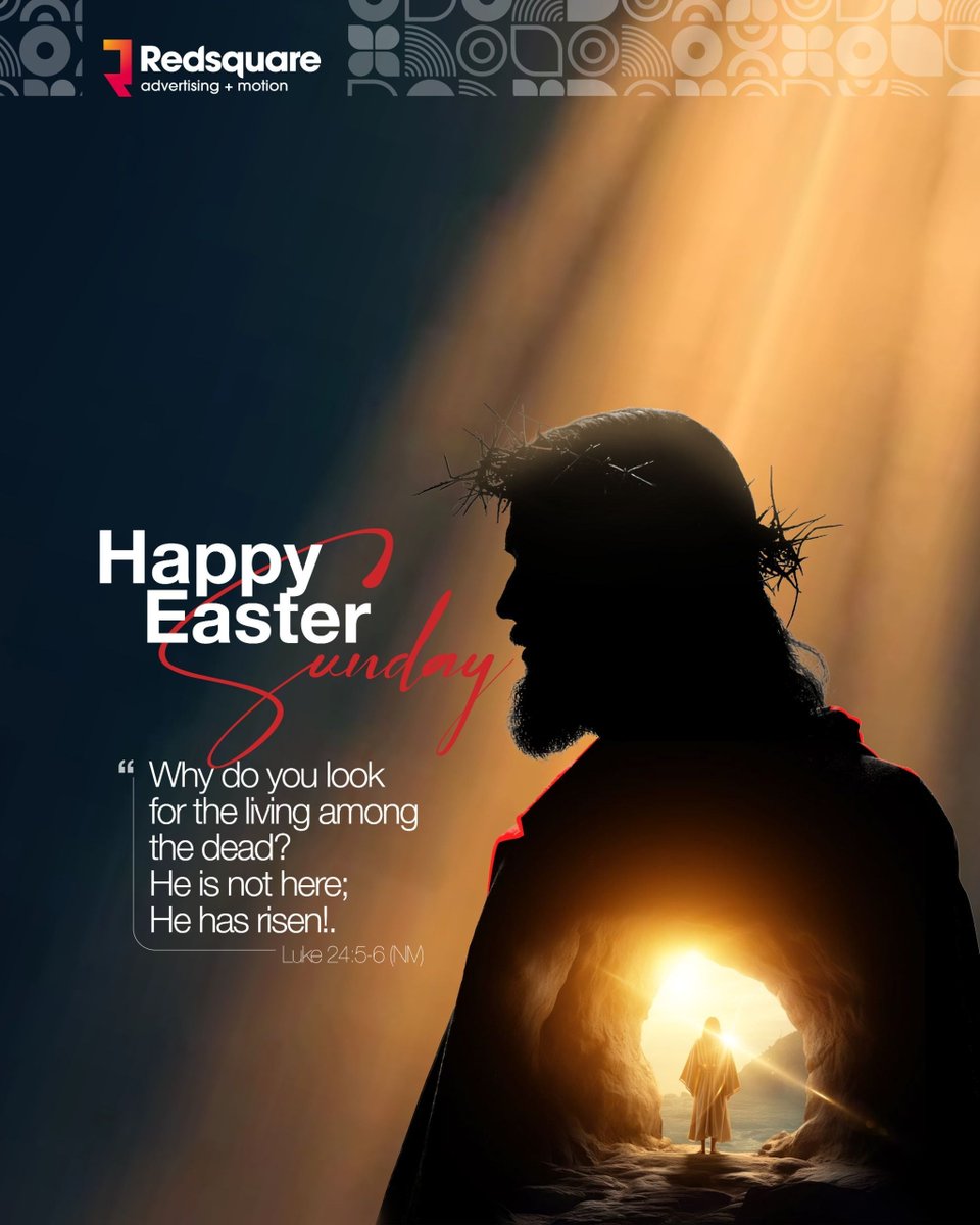 RedSquareAgency's tweet photo. "But God raised him from the dead, freeing him from the agony of death, because it was impossible for death to keep its hold on him."

Acts 2:24 NIV

Happy Easter Sunday https://t.co/jIPDb9a8Tz