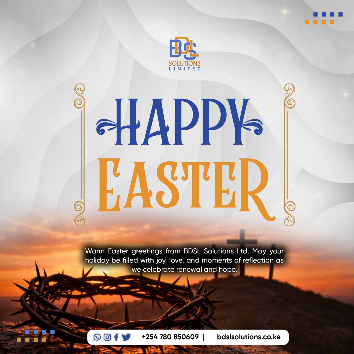 bdslsolutions's tweet photo. Wishing you a blessed &amp; joyful Easter! May this season fill you with renewal, hope &amp; love. Happy Easter from BDSL Solutions Limited! 

📞 +254 780 850609 | https://t.co/7hzpz4wtt1

#HappyEaster #EasterKenya #BDSLSolutions https://t.co/mJjzEV435q
