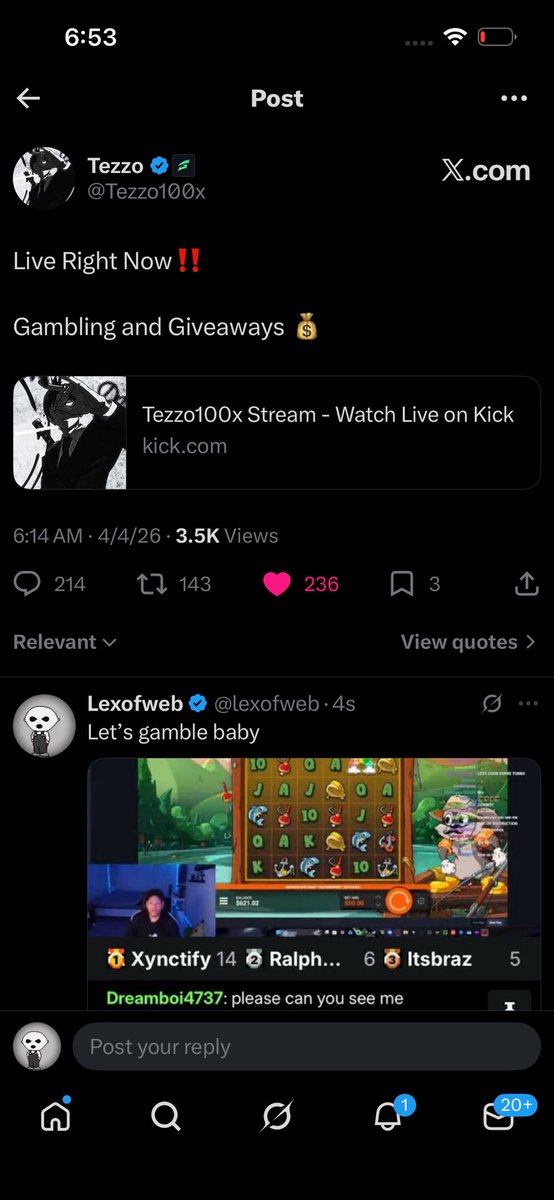 lexofweb's tweet photo. @tezzorewards Live with Tezzo https://t.co/cA4pzOqryk