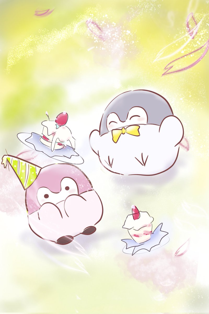コウペンちゃん🎂お誕生日おめでとう〜🐧🤍🩷！
いつも
にこにこ、げんきで、やさしくて
ありがとうなんだよ〜
 #コウペンちゃん
 #イラスト  #コウペンちゃんファンアート