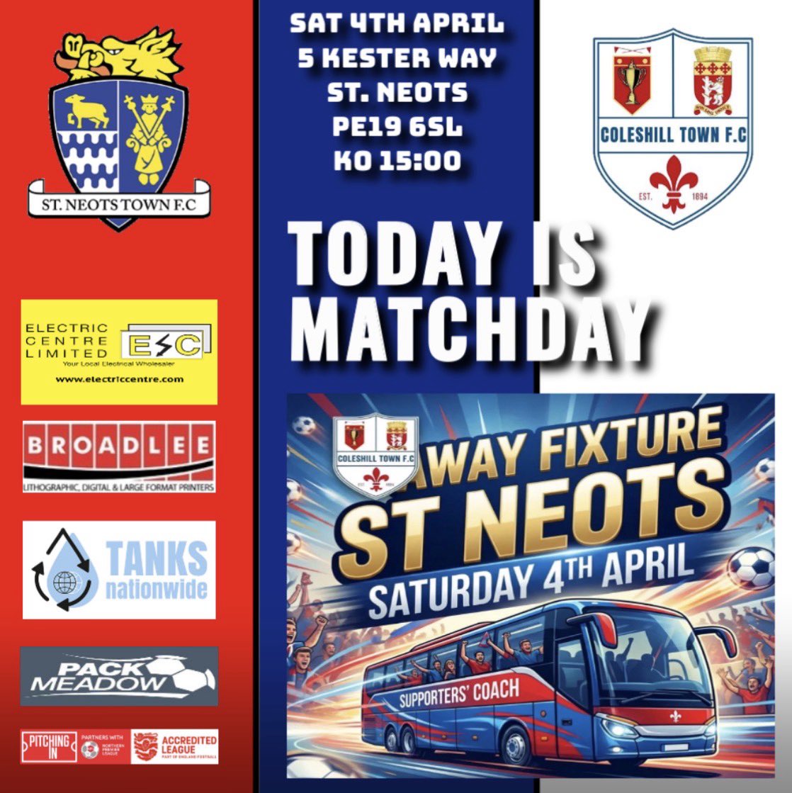 coleshilltownfc's tweet image. 🚨 MATCHDAY FOR THE COLEMEN ⚽️

Five fixtures left! The guys have been #brilliant all season. Harry has been #unbelievable. Our staff, support &amp;amp; sponsors = #epic! Another chance to add three more points on the board. We hope to entertain you and continue this great run going🚂###