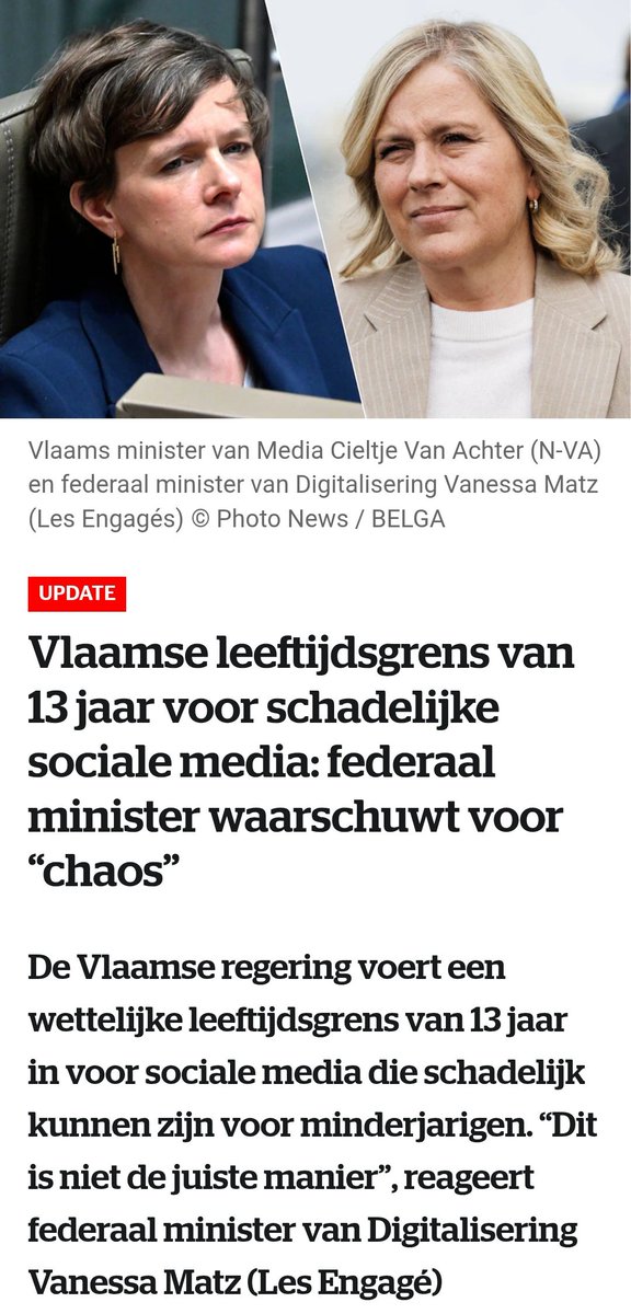De Vlaamse Regering voelt zich beter geplaatst dan ouders om te beslissen welke accounts hun kinderen mogen aanmaken. Komt de Vlaamse Regering dan voortaan ook thuis de pampers verversen, of werkt het zo niet voor deze betuttelende regeltjesclub?