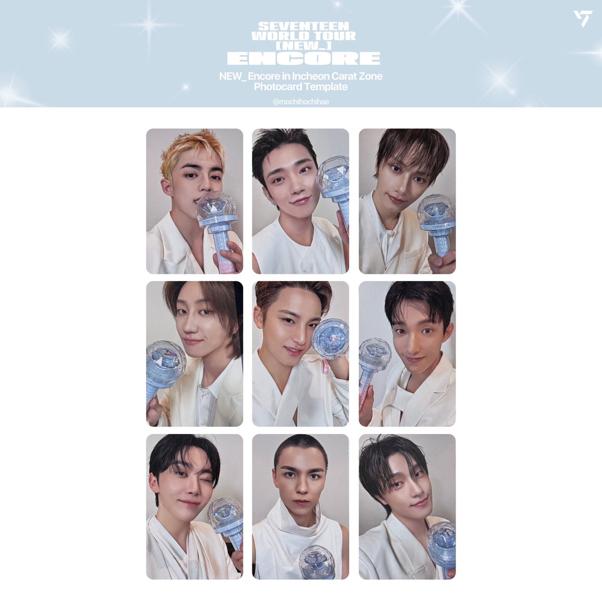 seventeen world tour: new_ encore caratzone photocard template