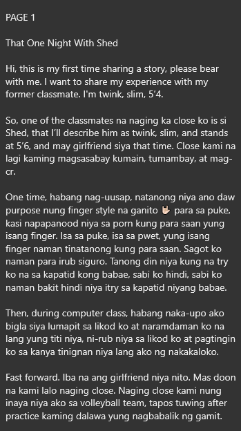 AlterOfan83223's tweet photo. Minouthfuck ako ng classmate kong lasing habang nagmumura siya at kinantot niya ang bunganga ko. 

Page 1
Sender: Classmate na Maasikaso

#ConfessionOfanAlter883
#Classmate https://t.co/iV8okbUI6J