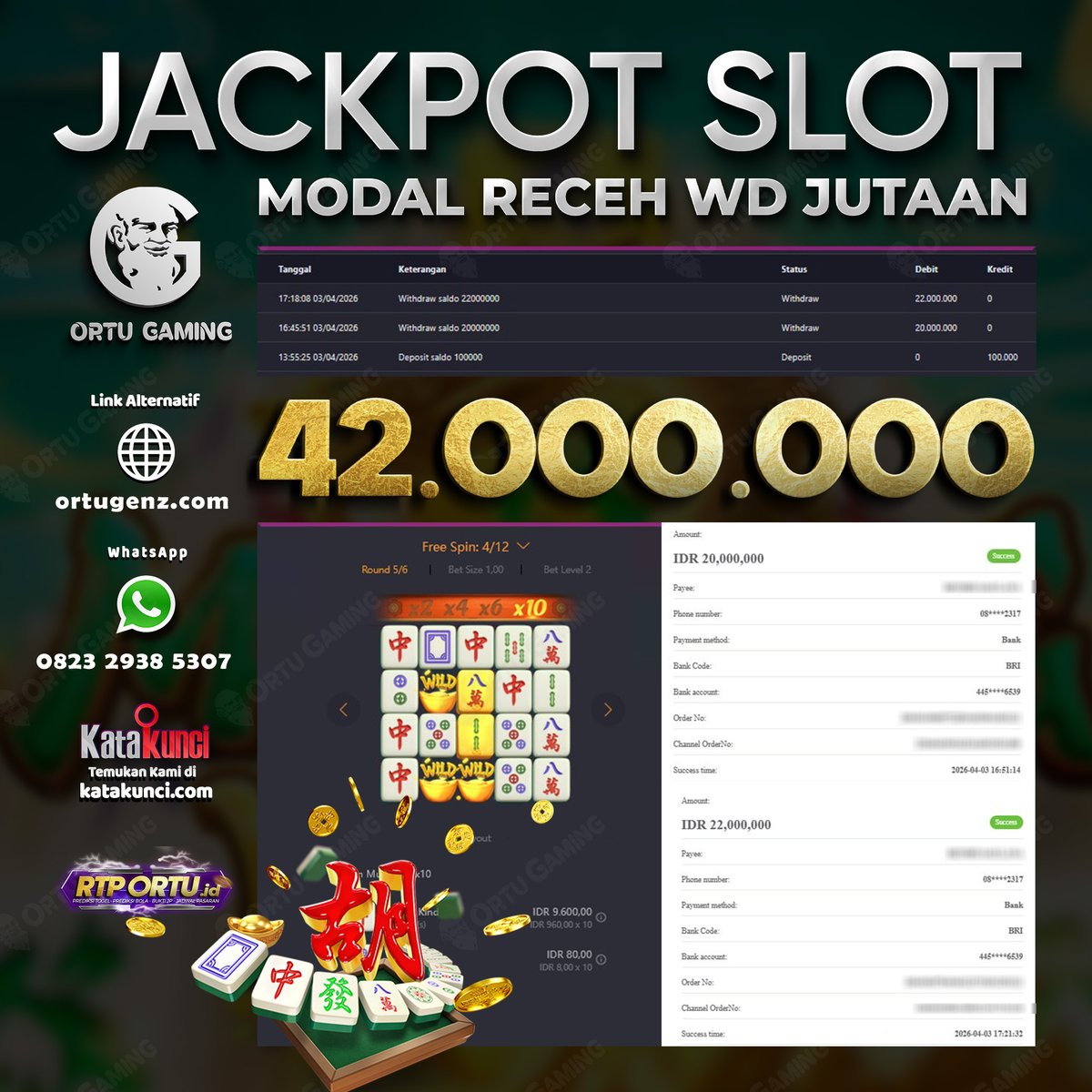 ticia757's tweet photo. Mimpi apa ini member setor cuman seratus ribu dibayarnya 42jt.. ngeriiii.... yang mau coba langsung aja chat kesini.. https://t.co/o5rGRjVV1Z
#Jackpot #winterus #slotpgautovip #SlotGacor2026 #puluhanjuta #menangdibayar #situsgacor #situsbonafit #ortugaming https://t.co/qY7GaaMa28