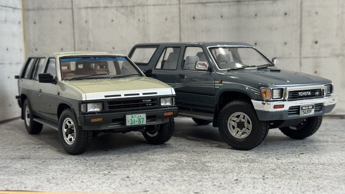 puramonozikan's tweet photo. 30年前のプラモデル完!
わしの四駆コレクション、ホビーショーにも出させてもらったサーフと共にパシャリ
あらためてアオシマの四駆はええなあ〜!
さくらやのおっちゃん、できたよ〜ん👍
#AOSHIMA #TERRANO https://t.co/CUFK6nIXZe