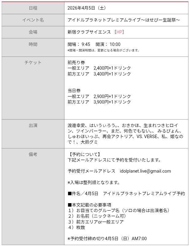 アイドルプラネット編集部 tweet media