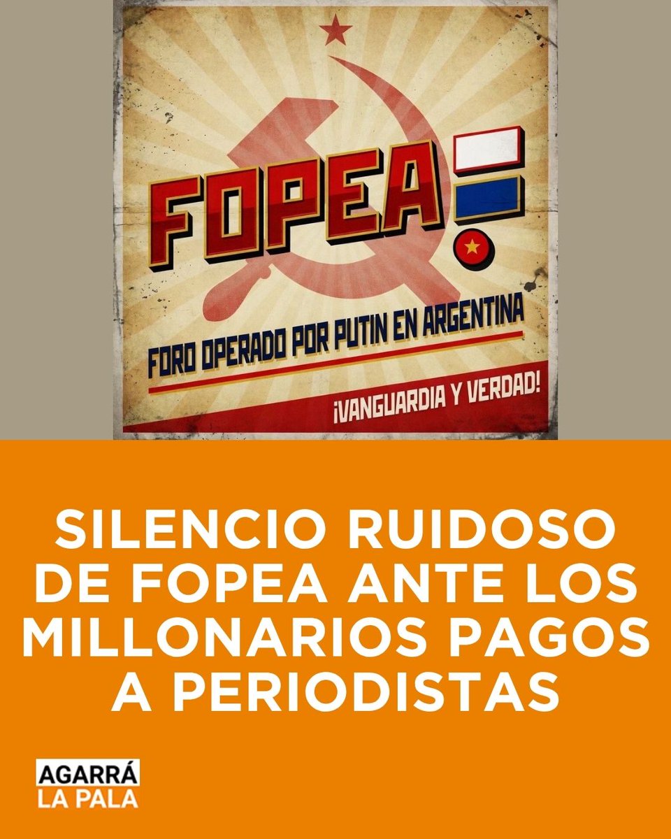 agarra_pala's tweet photo. SILENCIO RUIDOSO DE FOPEA ANTE LOS MILLONARIOS PAGOS A PERIODISTAS
@JMilei https://t.co/bjvyGC1SiS