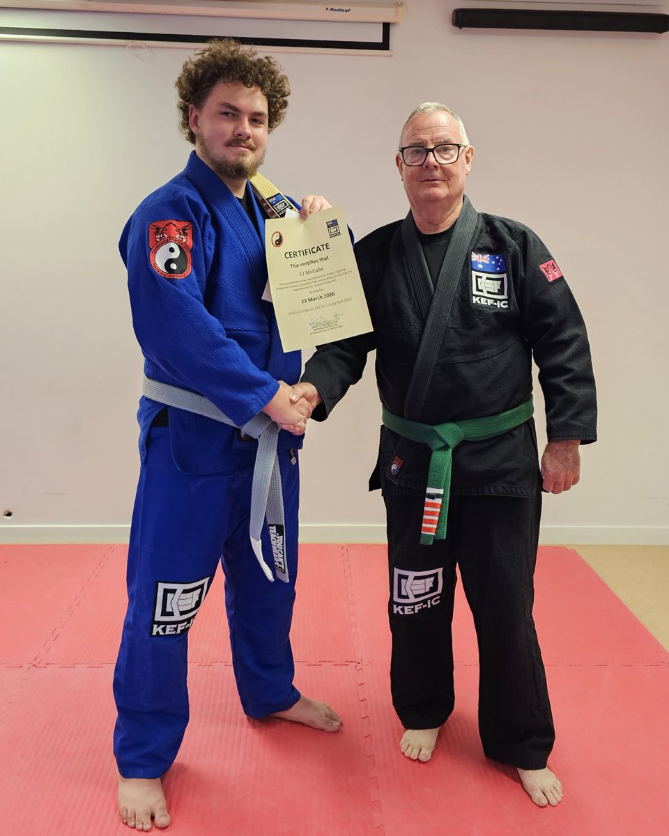 centenaryma's tweet photo. On 23 Mar 26, CJ earned his KEF-IC Grey belt. Congratulations CJ. You were impressive.
#MartialArts #selfdefence #combativeselfdefence #combativemindset #mountommaneyhub #centenarycommunityconnections #kefic #kineticfighting https://t.co/J1aDylBdTK