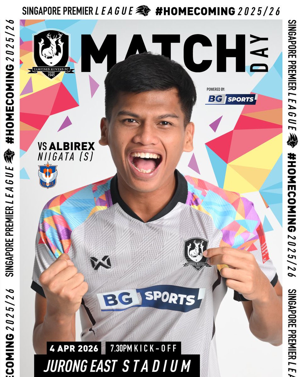 TRFCStags's tweet image. 𝗜𝘁’𝘀 𝗠𝗮𝘁𝗰𝗵𝗱𝗮𝘆! 🩶🧬

🏆: @sgpremierleague 
⚽: @ALB_S_FC
🏟️: Jurong East Stadium
⏰: 7.30PM Kick-off

#HOMECOMING2026 #SPL #Stags #BGTR #TheStand