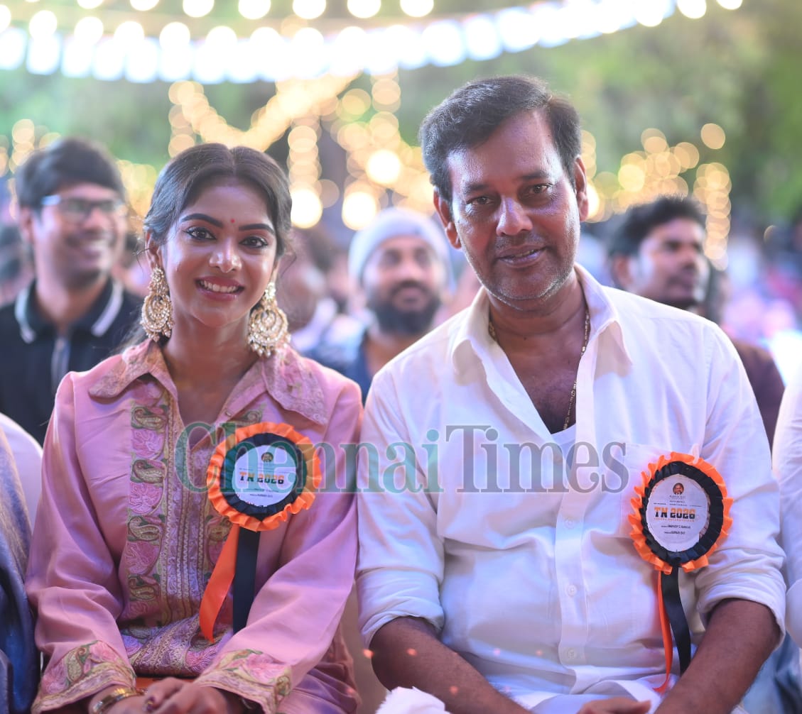 ChennaiTimesTOI's tweet image. #NattyNatraj, #ThambiRamaiah, #MS Bhaskar, #ShrritaRao &amp;amp; #UmapathyRamaiah at the pre release event of the film #TN2026 last evening!