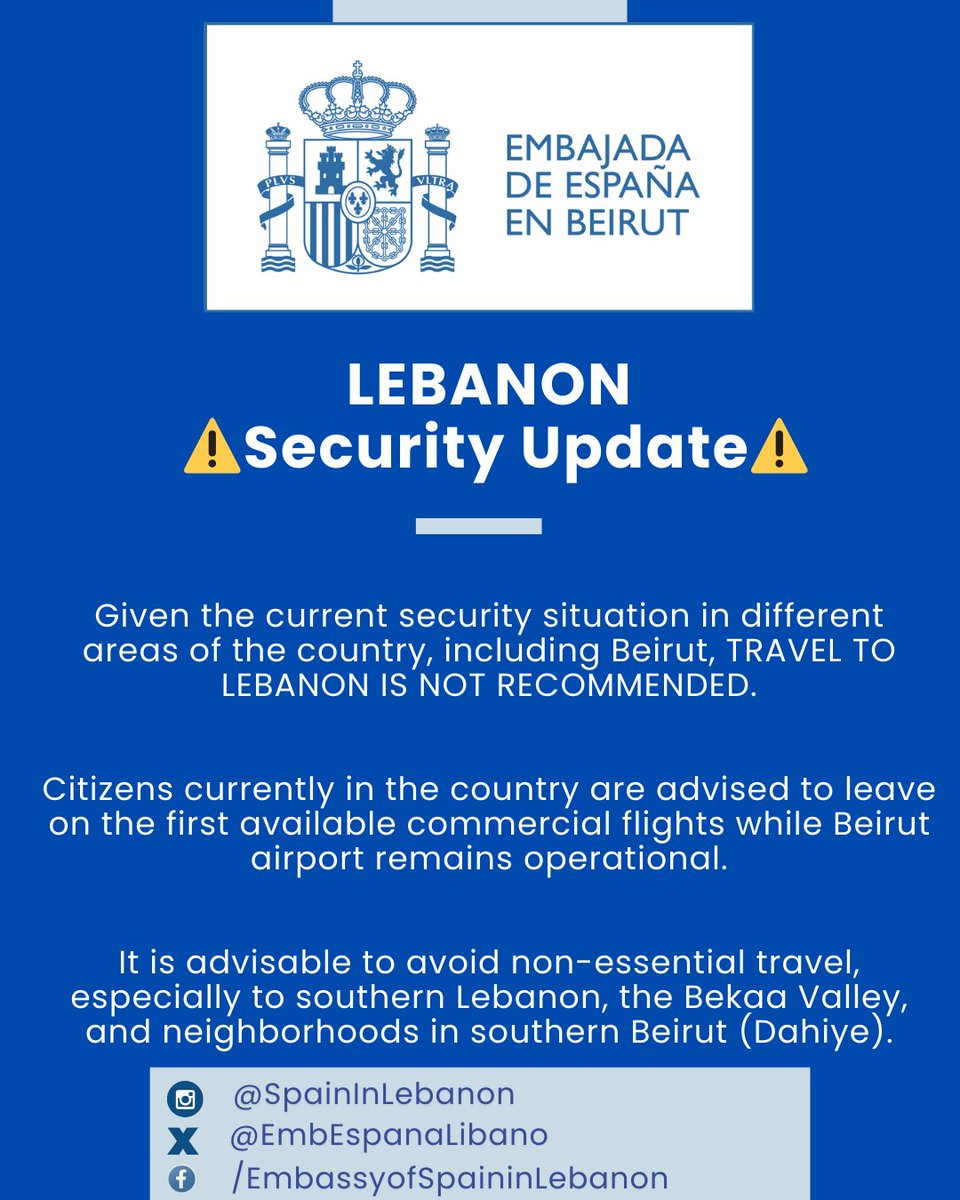Embajada de España en Líbano tweet media