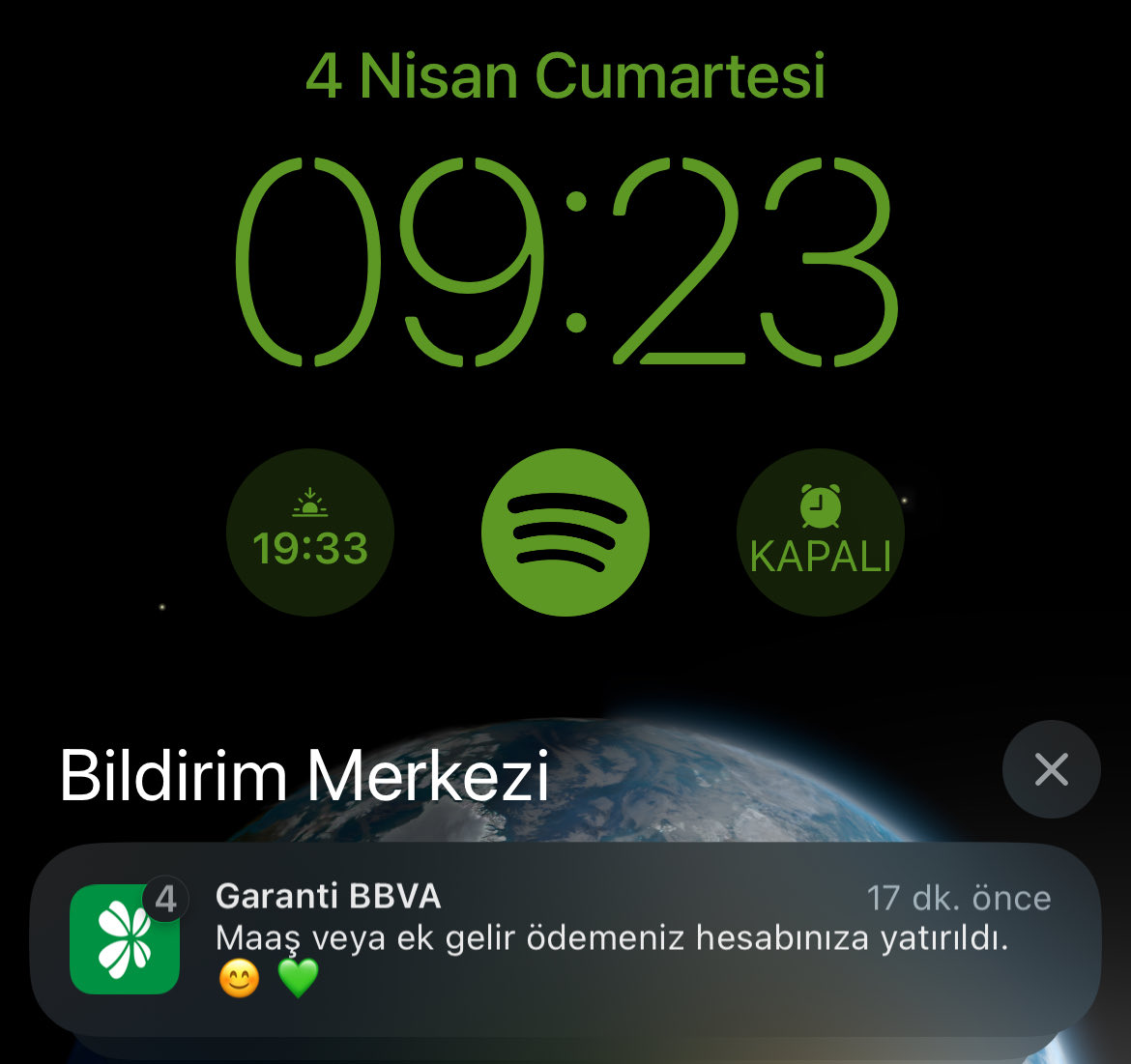 En güzel bildirim. 💚