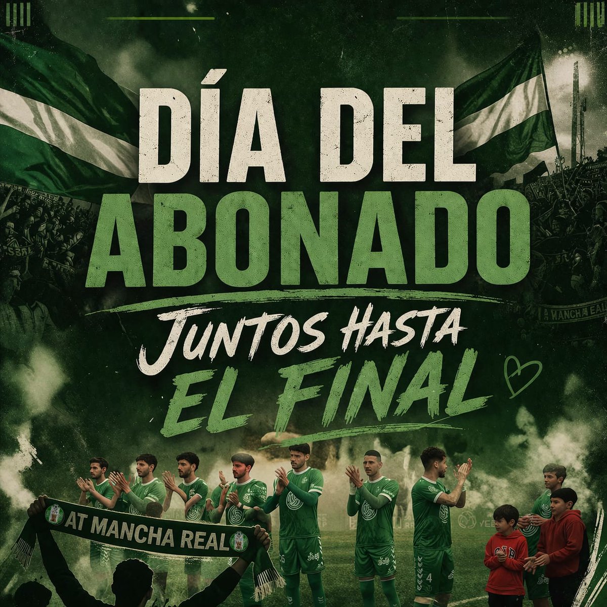 Mañana queremos premiar lo más importante de nuestro club: vuestra fidelidad

En un partido clave frente al UD Melilla B, nuestros abonados serán protagonistas. Por eso, cada abonado podrá invitar GRATIS🆓 a 3️⃣ acompañantes para que juntos llenemos el estadio y apoyar al equipo💚