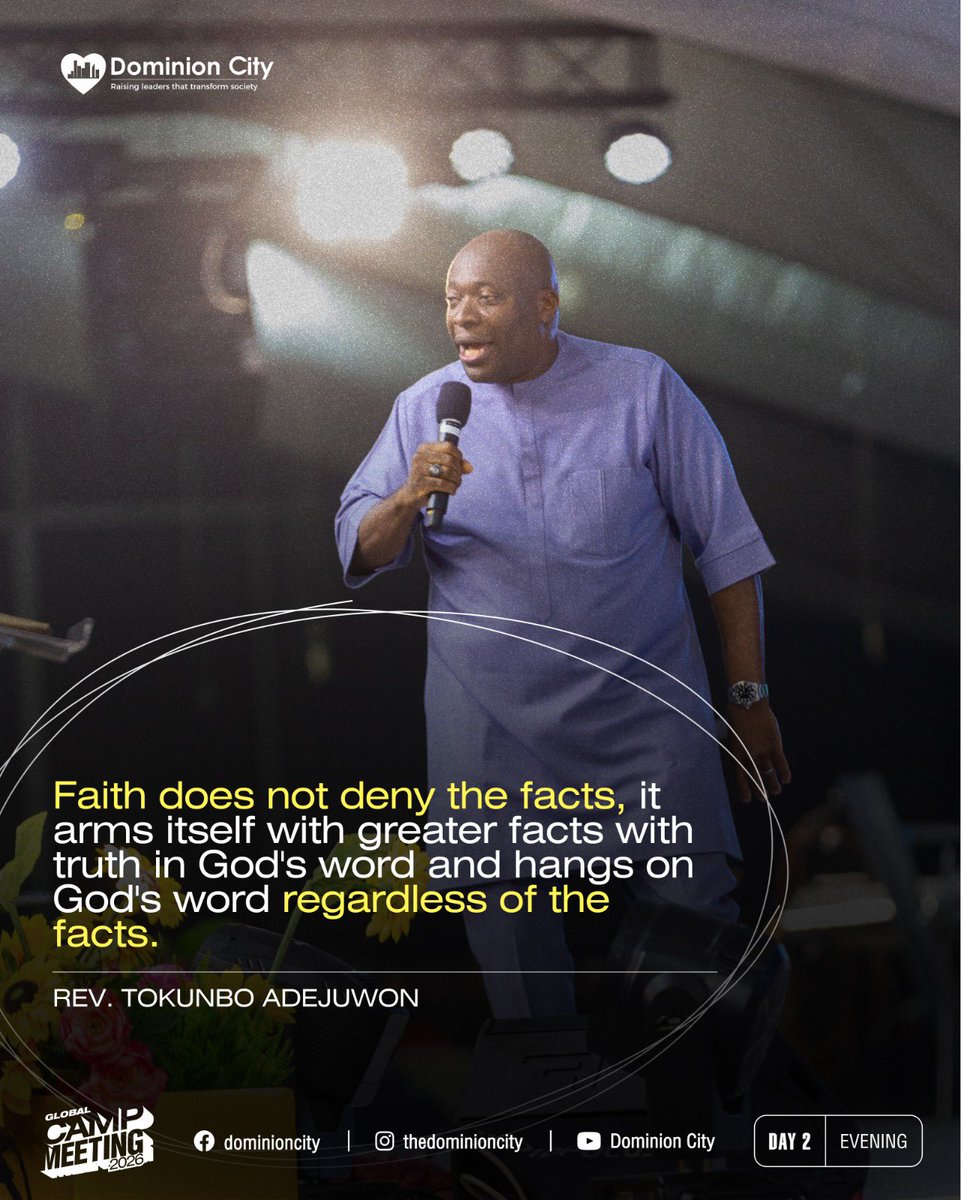 dcikeja's tweet photo. Rev. Tokunbo Adejuwon on “The God kind of Faith and how it works”.

#globalcampmeeting2026 https://t.co/P38Co8F3Ba