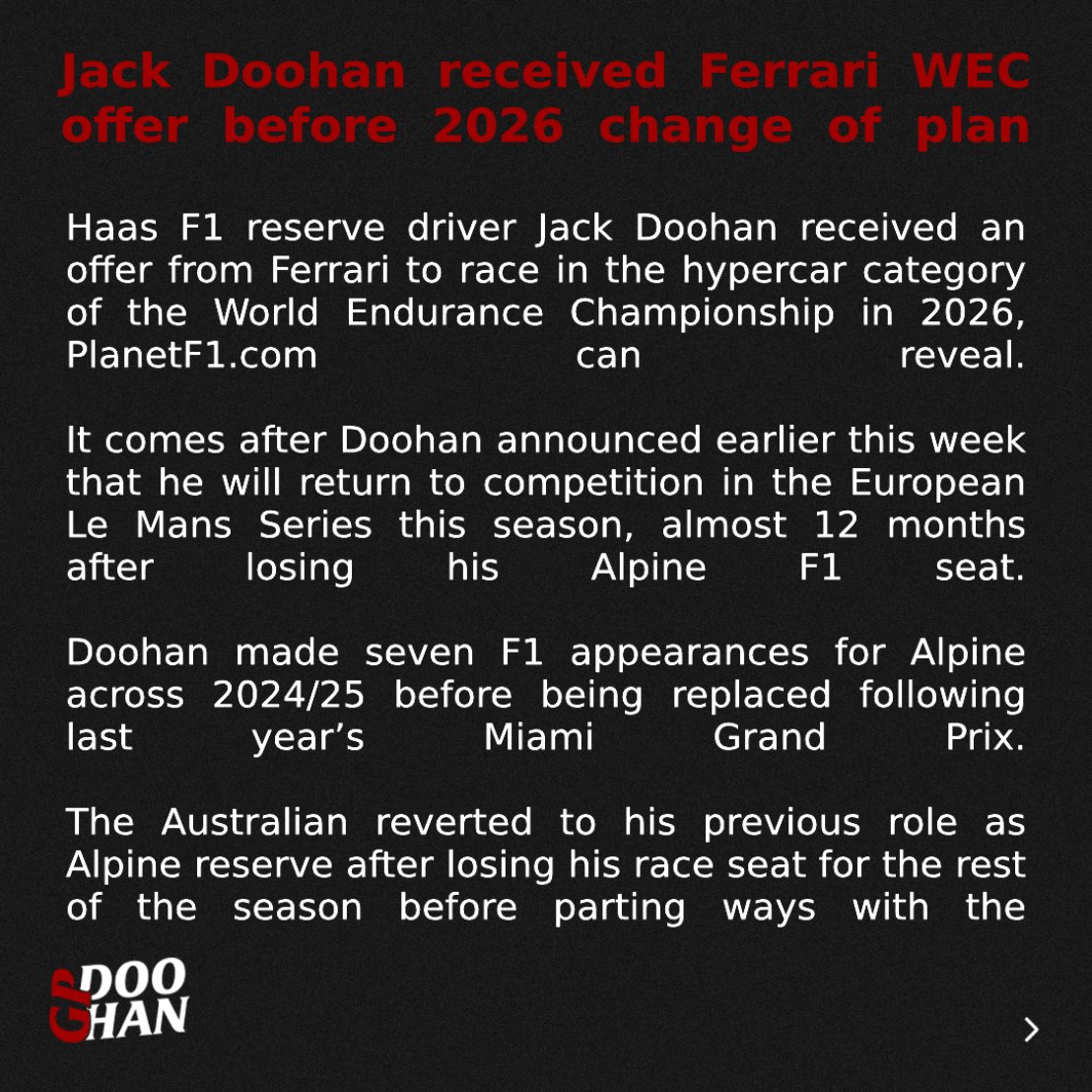 Doohan GP | Jack Doohan News & Updates tweet media