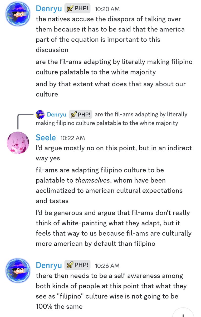 a few centavos on the recent Discourse