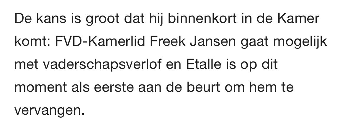 Dat vaderschapsverlof bestaat niet en is een verzinsel om wachtgeld te trekken, NOS. Dat moet er wel bij staan. #FvD nos.nl/nieuwsuur/arti…