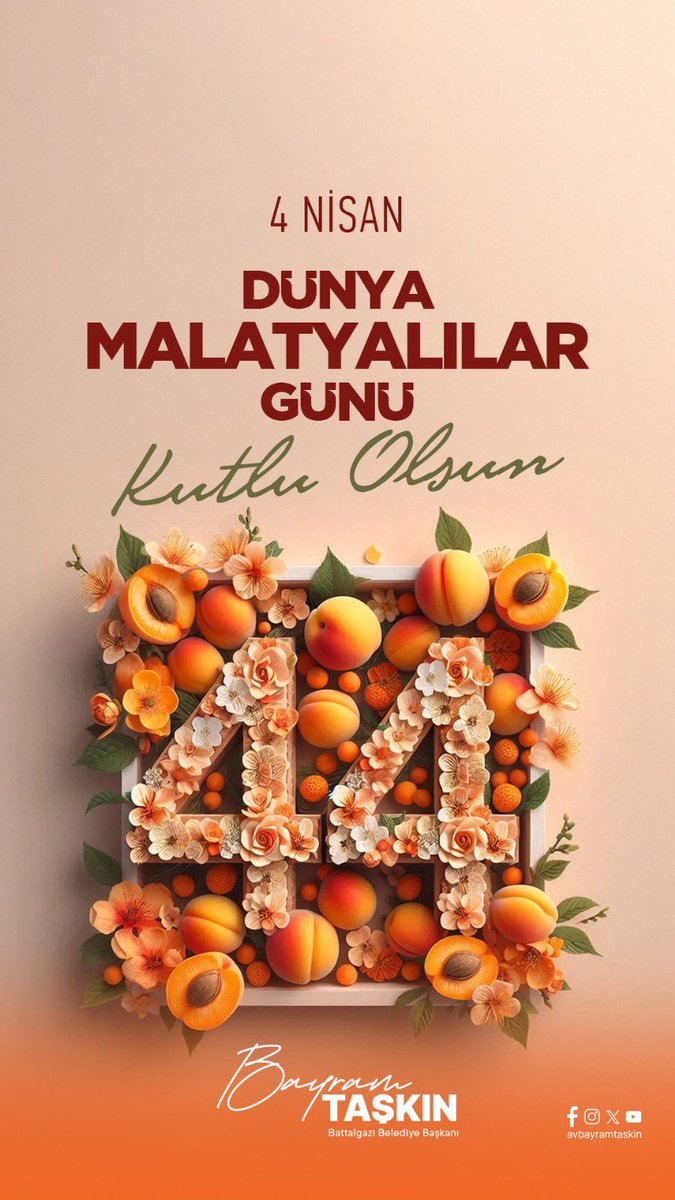 Malatya Malatya bulunmaz eşin, gönülleri coşturur ayna güneşin.

4 Nisan Dünya Malatyalılar Günümüz kutlu olsun.

#MalatyalılarGünü