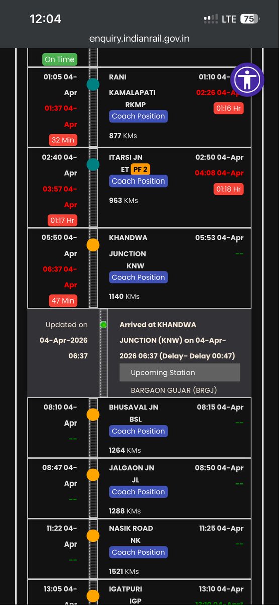 CharmingZak's tweet photo. @IRCTCofficial @RailwaySeva 
I have booked tickets from Jalgaon to Nashik from train no. 01074 for today!now it showing it is still in Khandwa I relay on your website for latest updates but the train is departed from my station! 
I want a refund from your side. 
@RailMinIndia https://t.co/i7wqMnH9QX