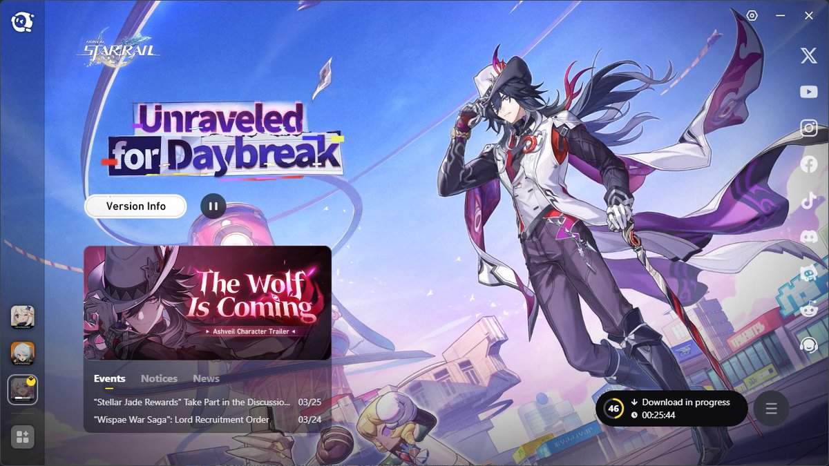 Going back to see what's up with HSR again.
I'll give it a day or 2🙃