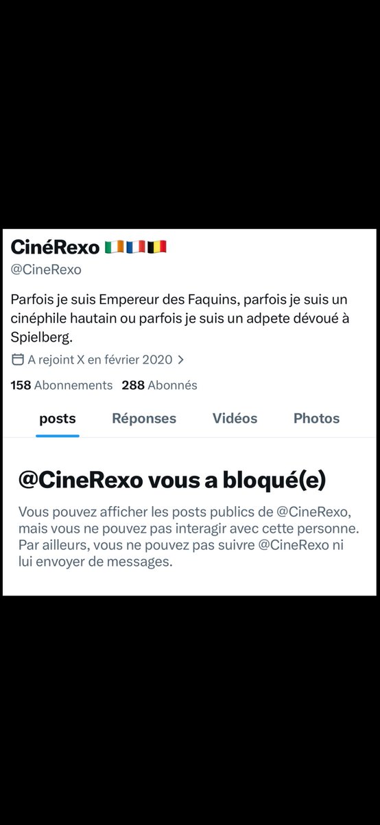 DukeLeponge's tweet photo. @ModerneHermin2 @CineRexo @Papaquipaie Il ce laisse pousser des couilles sur X en insultant des gens à longueur de temps, puis il les bloque rapidement pour pas qu’il puisse lui répondre et faire croire qu’il a gagné le débat 🤭 https://t.co/xbE5CDXo9j
