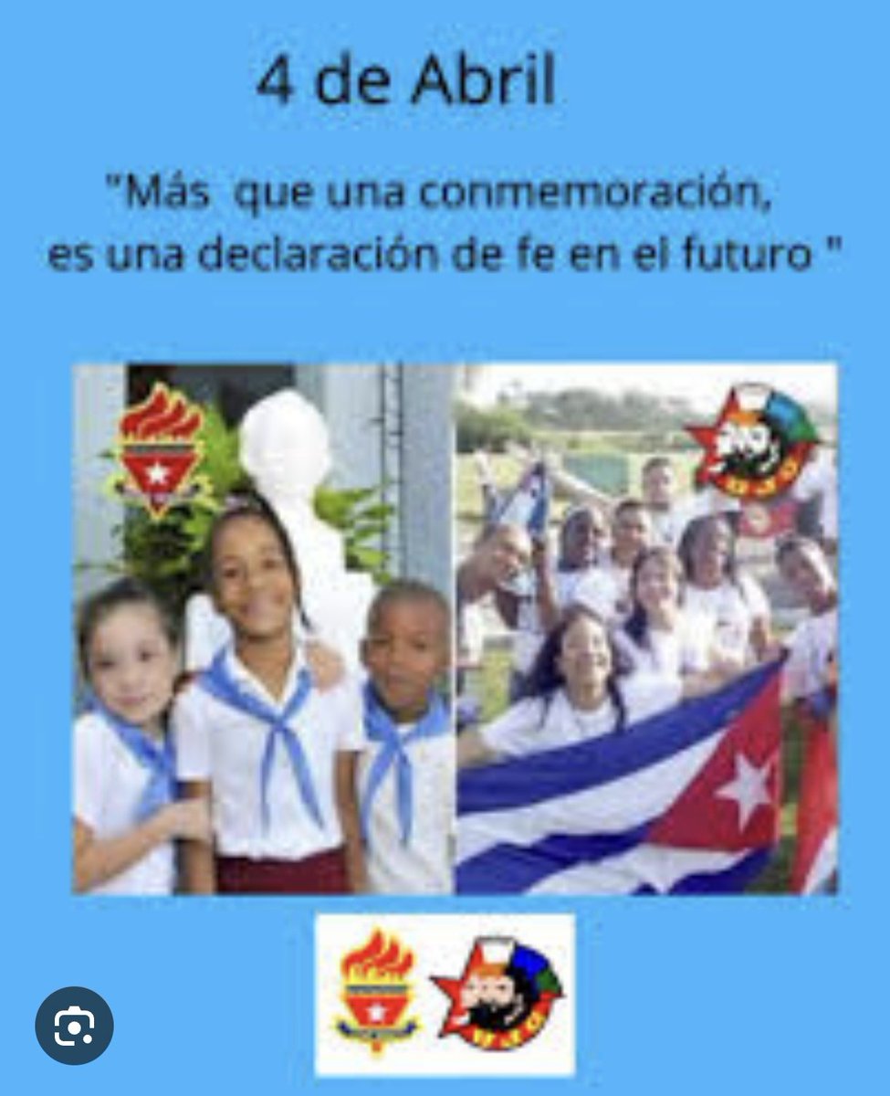 Creer en los jóvenes es creer en su capacidad, en su responsabilidad y heroismo, Feliz 4 de abril
#CubaViveEnSuHistoría 
<a href="/Colaboracionqba/">Unidad Central de Cooperación Médica 🇨🇺</a> 
<a href="/CubacooperaDj/">Cubacoopera Djibouti</a>