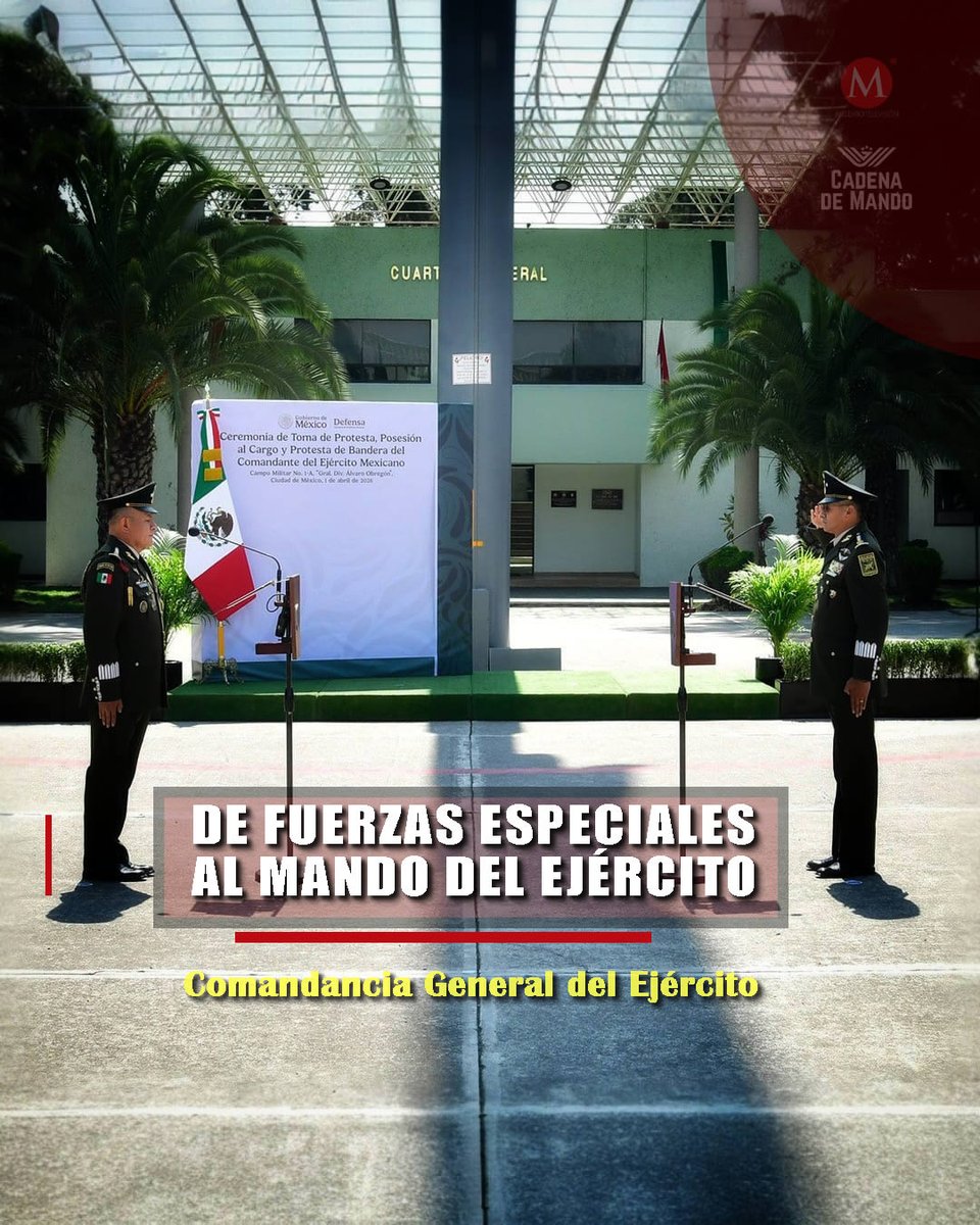 De #FuerzasEspeciales… al mando del Ejército.⚔️🇲🇽🪖
El relevo de Juan José Gómez Ruiz no es solo institucional.
Es parte de una reconfiguración real del mando militar en #México.
👉 La estructura ya cambió.
cadenademando.com/2026/04/04/com…