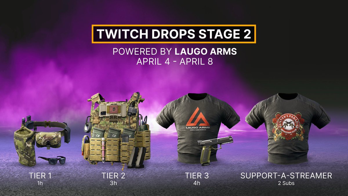 Hoy empieza la segunda ronda de drops de <a href="/GrayZoneWarfare/">Gray Zone Warfare</a> pasare por la plataforma morada para obtenerlos!! Nos vemos