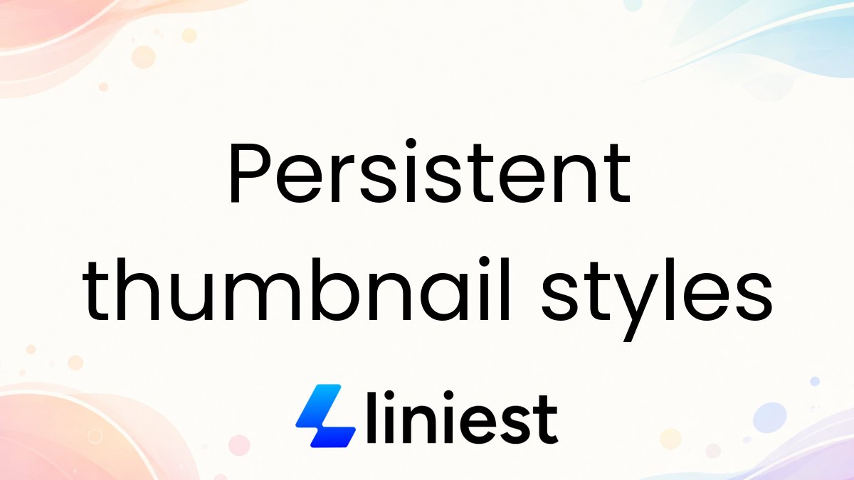 SvenOrdelman's tweet photo. A lot of teams don’t need more design chaos.
They need reusable visual styles that keep output consistent across channels.

That’s why Liniest includes thumbnail and creative style controls too.

https://t.co/AtIYfhpCXh

#buildinpublic #contentmarketing #saas https://t.co/Za3NwrMXBE