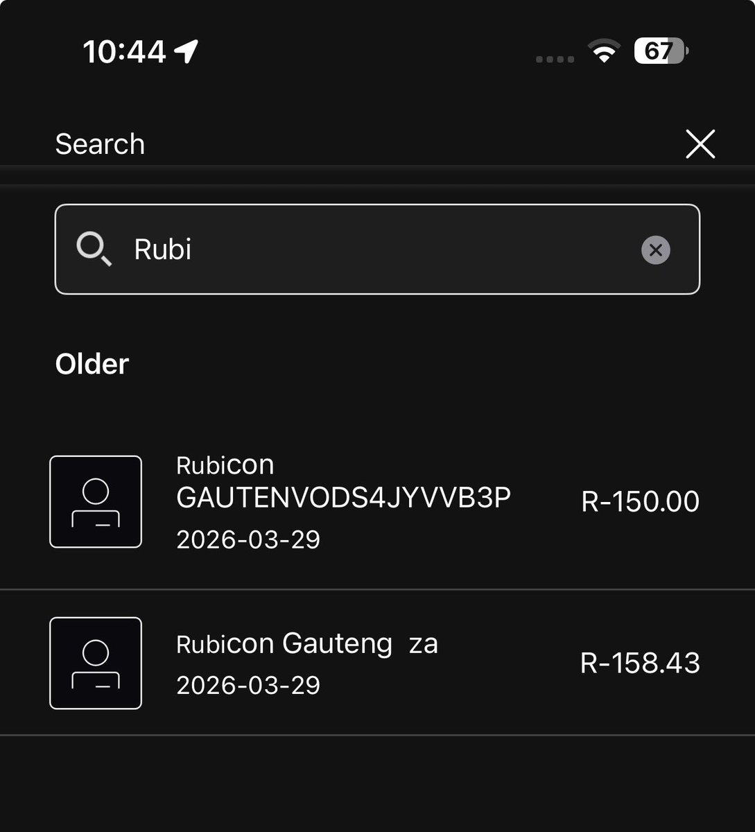 Salvager6's tweet photo. @RubiconTech_ hi there. I used a Rubicon charger at Mall of Africa to “test” a vehicle’s charging capability. I started at 26% and stopped around 36%. I see I was charged R150 and R158, and another R50 I believe. This doesn’t seem correct for the % of charge. RMB card ending 1017 https://t.co/omvdfms7US