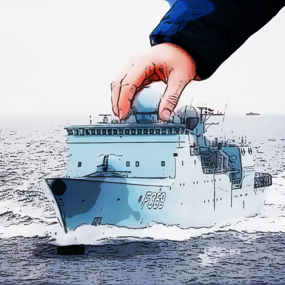 MikeAmlet's tweet photo. https://t.co/oONqwUkEbW Breaking: The Danish warships will be equipped with real cannons in the future.

Cannons that actually work!

Take for example the 4 warships in the Thetis class that defend Greenland and the Faroe Islands: F357 Thetis, F358 Triton, F359 Vædderen and F360 Hvidbjørnen. None of them can hurt a bird. All are equipped with pea guns from Italy: 76 mm OTO Melara Super Rapid, without fire control.

Danish Ministery of War now wants to change that. 
They must also have real cannons. Or... maybe next time.

Denmarks has a total of 2 "frigates" for mine sweeping - perfect for the Strait of Hormuz. 3 frigates for fighting enemy ships anywhere in the inner Danish waters and Bornholm. 4 mini-frigates - like the F359 in the picture - to defend Greenland.

None of them have working cannons. Seriously. They don't have fire control, they are like a BB-gun.

Breaking today: The next time Denmark builds new ships in Frederikshavn, we will buy real cannons from Sweden, namely something like the Bofors 57 mm SAK L/70 Mk 3 with exquisite fire control.

Believe it or not! You'll be afraid, Russia - Warships with real cannons!
