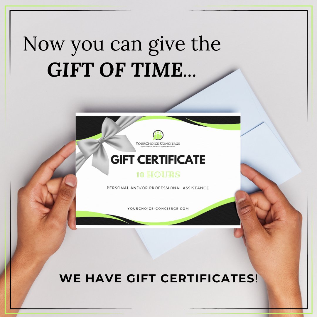 Your_Concierge_'s tweet image. #MothersDay is right around the corner &amp;amp; let’s be honest, what moms really want isn’t more “stuff”. It’s TIME. Our gift cards give the gift of #lessstress, more freedom &amp;amp; #support w/ the everyday tasks that take up so much time. Give her a #gift that actually makes life easier.