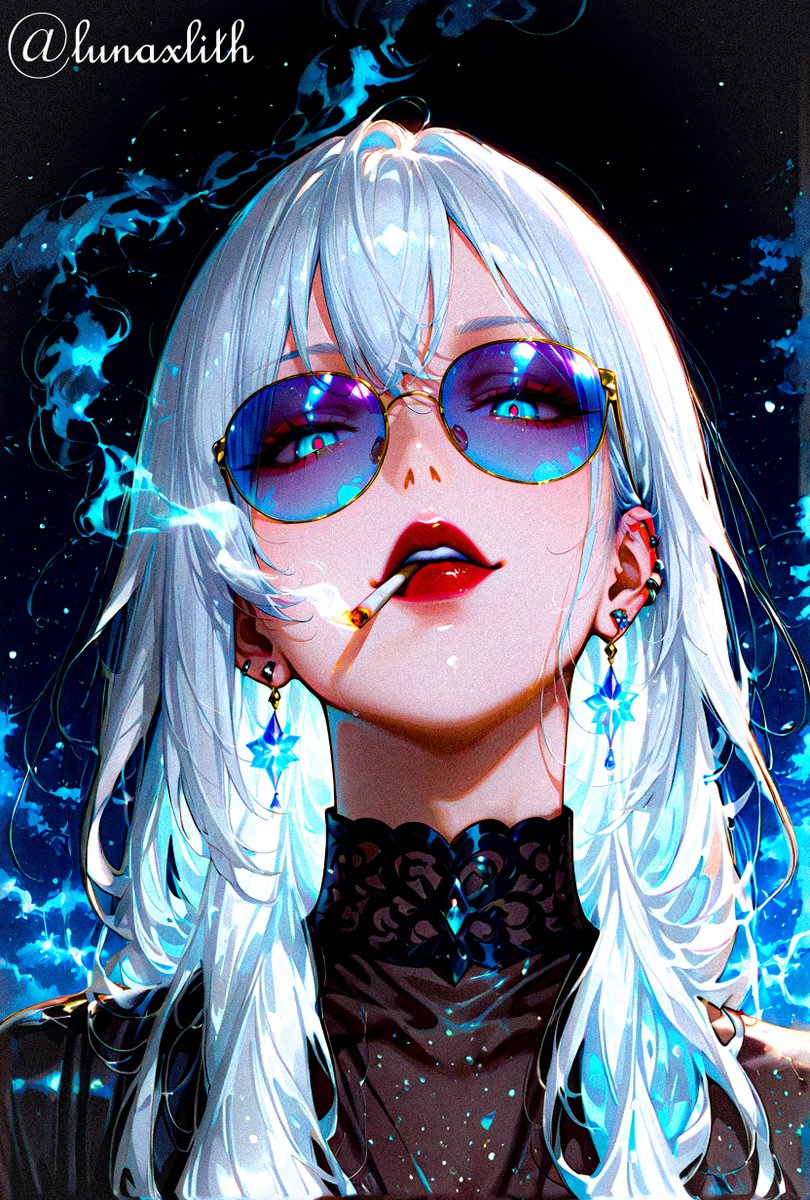 LunaXLith's tweet photo. 🚬🌑 Decided to break the Zero Absolute rules for this one. Clean 2D look. Thoughts on this vibe?#AIイラスト #lunalith #hati https://t.co/3KOmJYJnxw