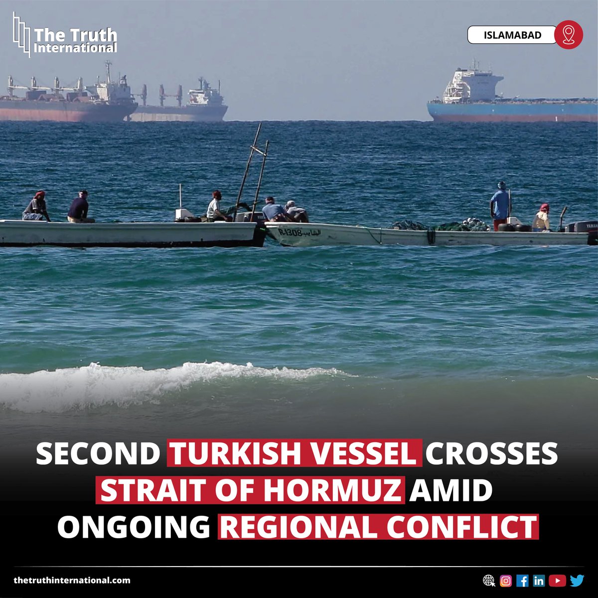 ttimagazine's tweet image. Second Turkish vessel crosses Strait of Hormuz amid ongoing regional conflict

READ MORE: thetruthinternational.com/second-turkish…

#TurkishVessel #Crosses #StraitofHormuz #Ongoing #Regional #Conflict #TTI
