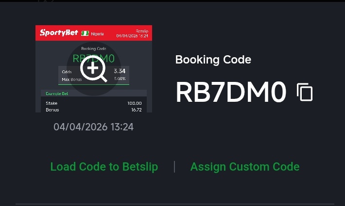 Orange_001tips's tweet photo. Sportybet 🎊🎊 

RB7DM0 https://t.co/MlLOeNrusx