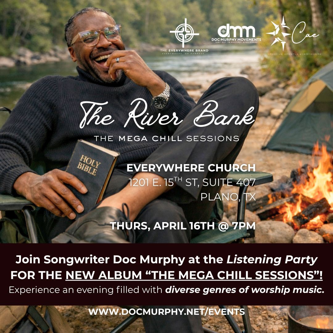 church33646's tweet photo. You're invited to our next worship listening party with songwriter Pastor Doc Murphy!
Thursday, April 16th at 7pm
Everywhere Church
1201 E. 15th St, Suite 407, Plano, TX.
#thrriverbank #megachillsession #docmurphy #everywheremusiccollective https://t.co/04iKXWn65U