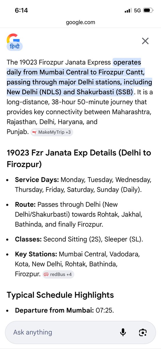 <a href="/drmfzr1/">drmfzr</a> <a href="/DRMDELHIDIVN/">NORTHERN RAILWAY</a> <a href="/AshwiniVaishnaw/">Ashwini Vaishnaw</a> <a href="/RailwaySeva/">RailwaySeva</a> श्रीमान जी वर्ष 2020 लॉकडाउन से पहले दिल्ली से फिरोजपुर 19023/24 और 12047/48 ट्रेन चलती थी जो की अब बंद है अब शाम के समय फिरोजपुर के लिए कोई विकल्प नहीं है कृपा शाम को दिल्ली से 16 बजे के आस पास एक ट्रेन चलाने की कृपया करें