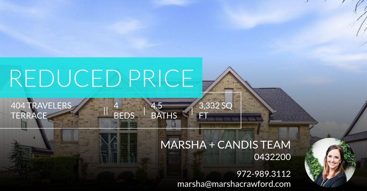 iselltexas's tweet photo. 📍 Reduced Price 📍 This recently reduced home at 404 Travelers Terrace in Argyle won't last long, so, don't wait to set up a showing! Reach out here or at 972-989.3112 for more information!

Marsha Crawford, Realtor
Compass Real E... https://t.co/ZQ2DfdAiXN https://t.co/i5K1YxqCKH