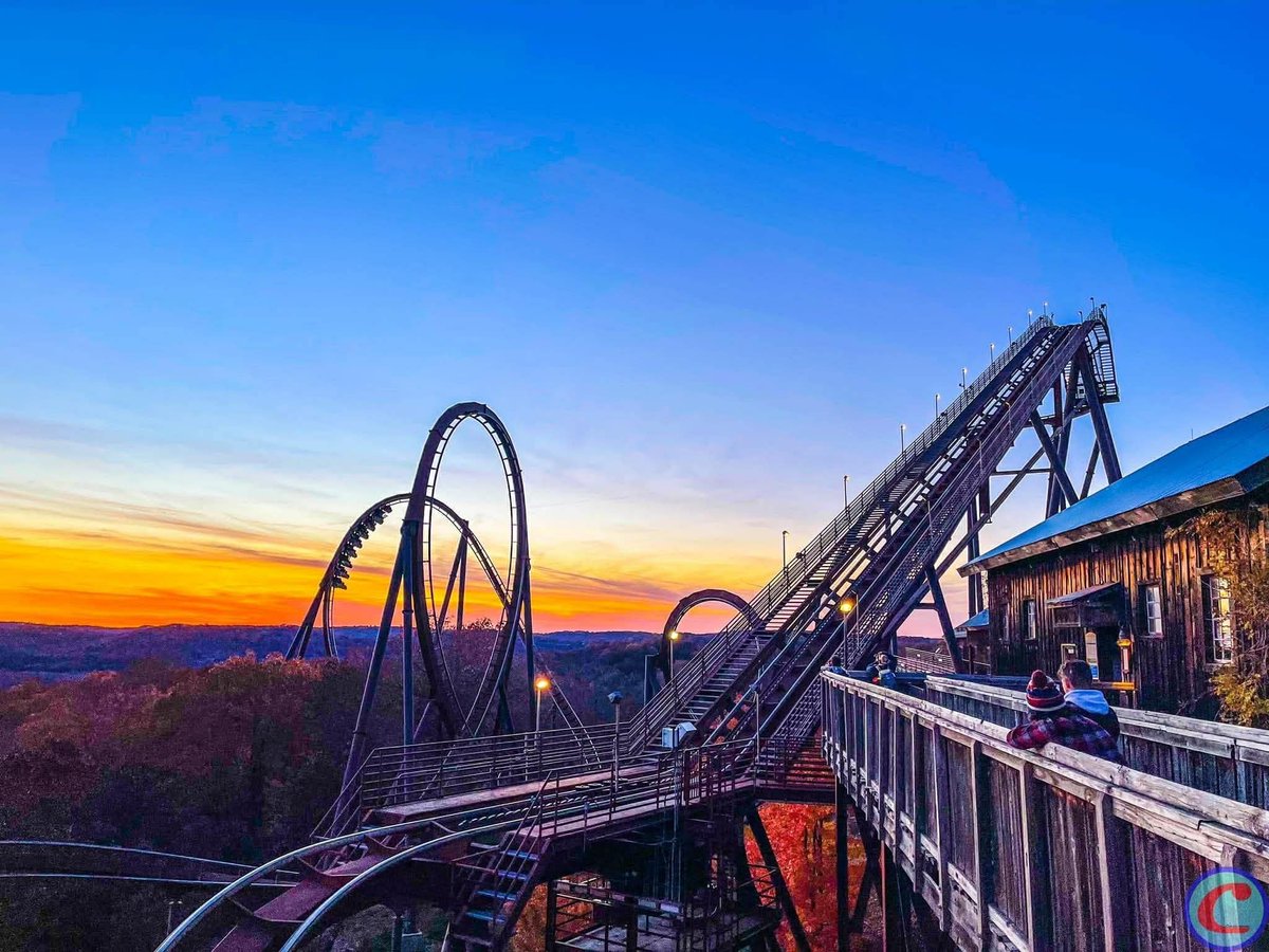 ACE_HoA's tweet photo. 🔥 Happy 25th Birthday to Wildfire at @sdcattractions! 🔥

Opened April 4, 2001, this iconic B&amp;M looper still delivers huge thrills and unbeatable views of Table Rock Lake. It’s just as stunning to watch from the observation deck as it is to ride—and a sunset ride is pure magic. https://t.co/bo5bddYX4b