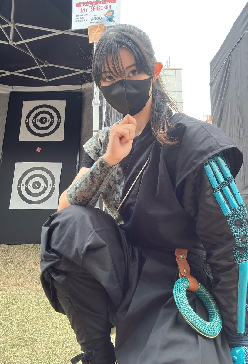 #信玄公祭り ありがとうございました！
なんとか完遂できましたいえい🥷☔️

手裏剣も吹き矢も楽しんでいただけて良かったです
機会があればぜひ小田原へ！

 #相州乱破衆  #風魔忍者