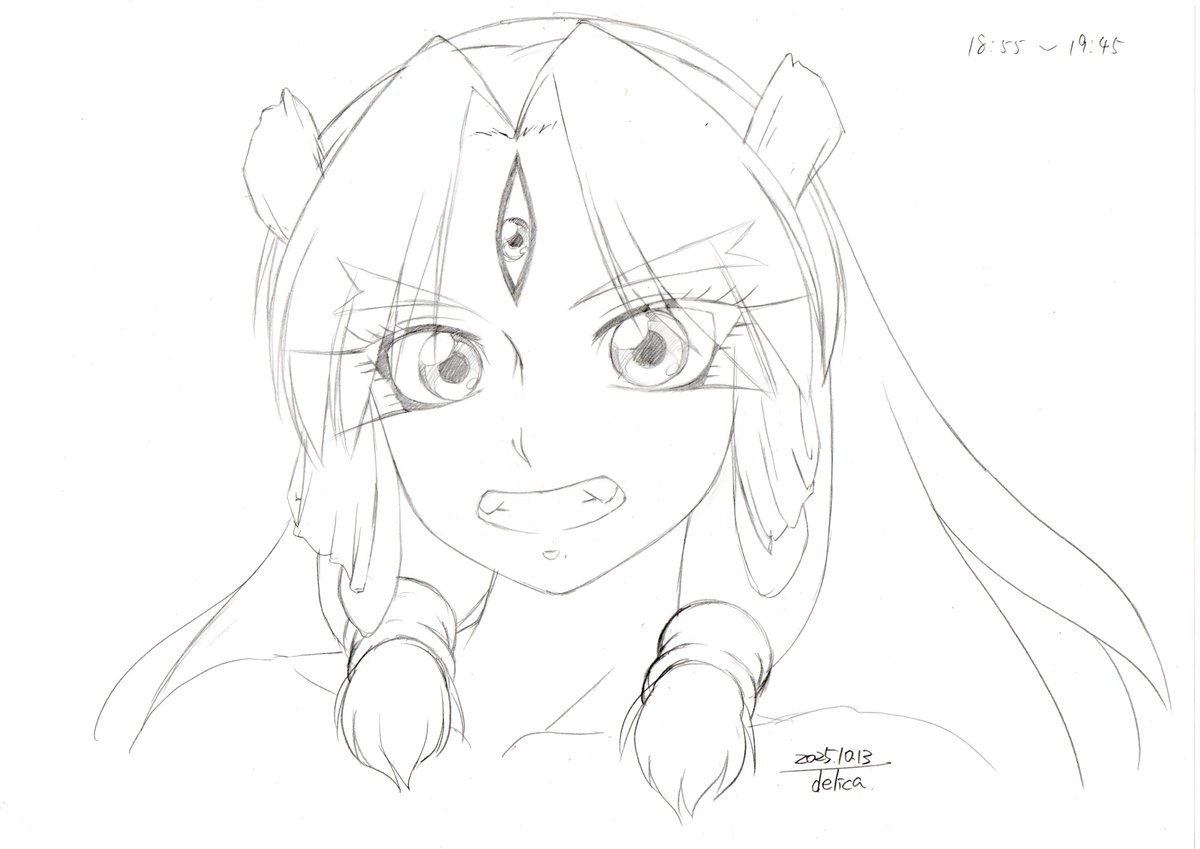 #これを見た人はアナログ絵とデジタル絵を貼ってください
とりあえず最新のアナログ絵とまぁ最近のデジタル絵

もう手元に残ってないけど、アナログで彩色まで仕上げたのって高校生の頃に描いたラムさんが最後だから40数年前だな 