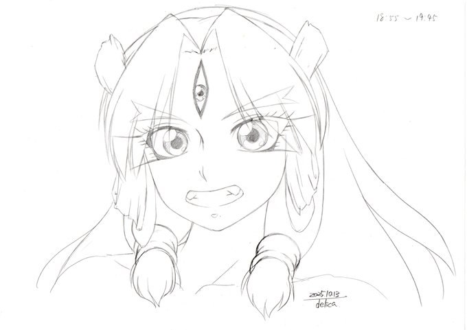 #これを見た人はアナログ絵とデジタル絵を貼ってください
とりあえず最新のアナログ絵とまぁ最近のデジタル絵

もう手元に残ってないけど、アナログで彩色まで仕上げたのって高校生の頃に描いたラムさんが最後だから40数年前だな 