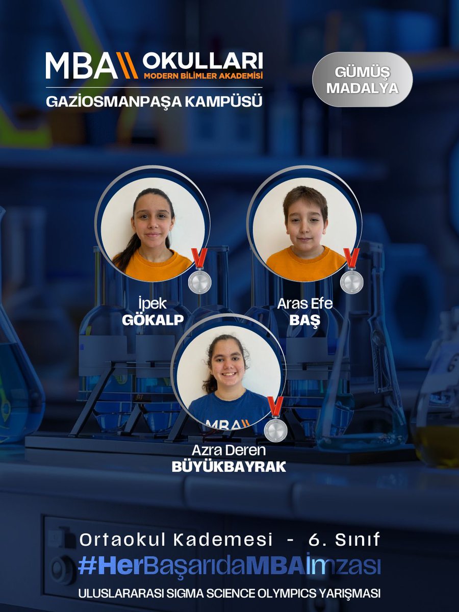 mbaokullari's tweet photo. Türkiye Bilim Ligi’26 Uluslararası Sigma Science Olympics Yarışması’nda üstün performans sergileyerek ulusal ve uluslararası düzeyde önemli dereceler elde eden ortaokul öğrencilerimizi tebrik ediyor, Dünya Finalinde başarılar diliyoruz.

#HerBaşarıdaMBAİmzası https://t.co/wYSZAIRnaJ
