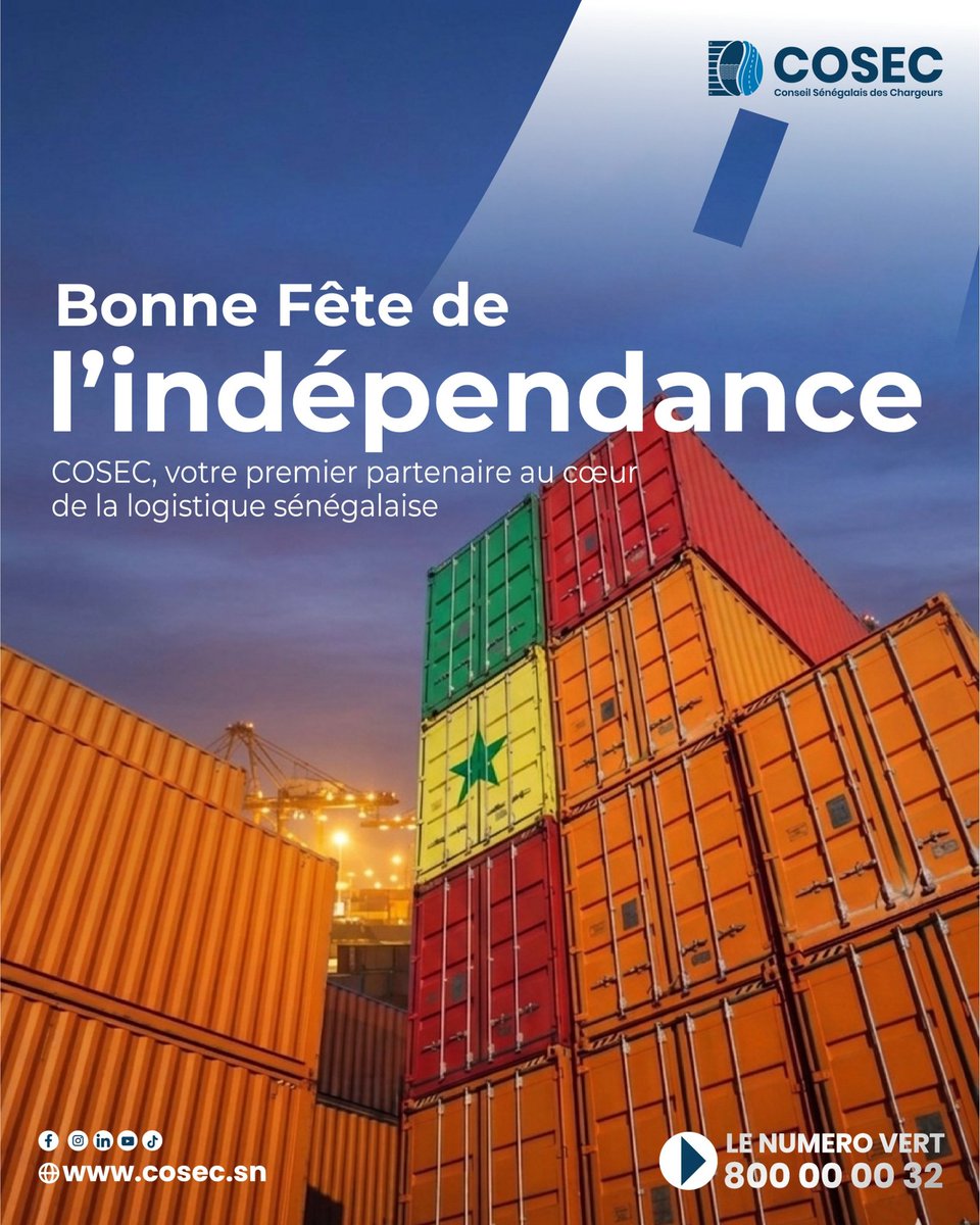 CosecSn's tweet photo. En ce 4 avril, le Sénégal célèbre 66 ans d'indépendance. Joyeuse fête nationale. 🇸🇳
#cosec
#4avril
#sénégal https://t.co/mezOaYetGk