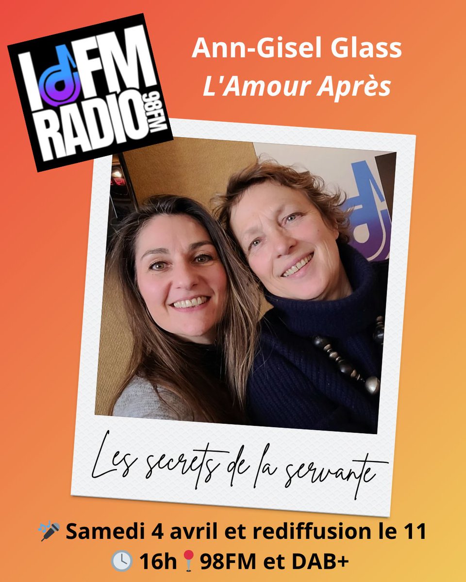 cbarrilliet's tweet image. 📻 Nouvelle émission "Les Secrets de la servante" sur IDFM #Radio 🎤 avec Ann Gisel Glass 🕓 Samedi 04/04 et rediff 11/04 📍 98FM et DAB+ 📖 Découvrez le spectacle "L'Amour Après" qui parle de #renaissance 
#emission #culture #artiste #theatre