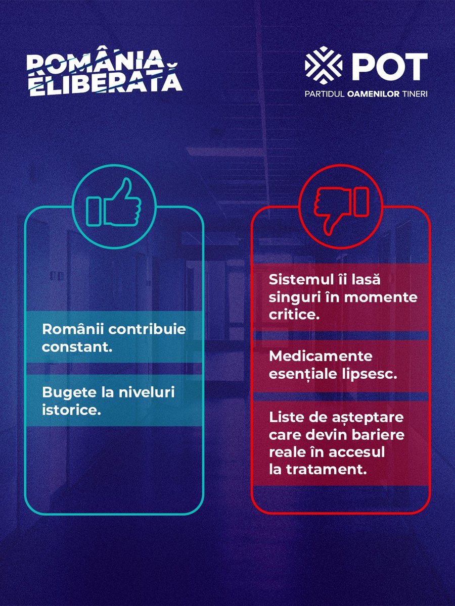 PartidulPOT's tweet image. Taxe record la CNAS, dar un sistem care irosește resurse.

Nu lipsa banilor e problema, ci felul în care sunt gestionați.

Un popor sănătos nu e o cheltuială, e baza unei economii funcționale.

❗România are nevoie de soluții reale.

#POT #CNAS #romaniaeliberata
