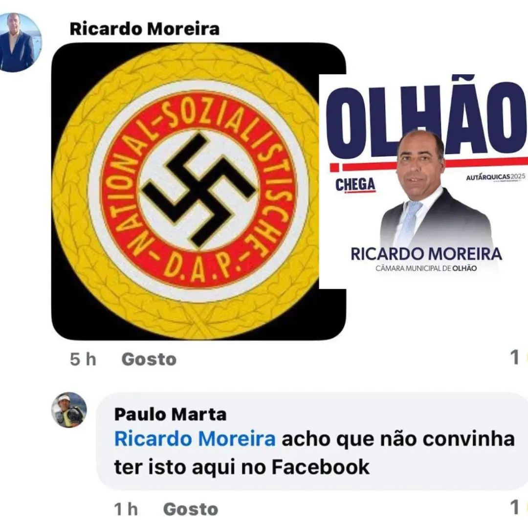 Uma pergunta na Santa Páscoa: Caro <a href="/AndreCVentura/">André Ventura</a> <a href="/PartidoCHEGA/">Partido CHEGA 🇵🇹</a> este militante de Olhão já foi expulso do partido?Um partido cujo líder se diz católico e vai à missa (nas noites eleitorais), permitir no seu partido quem professe uma ideologia que liquidou milhões de crianças e...